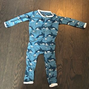 Kickee pants whale button down pajamas